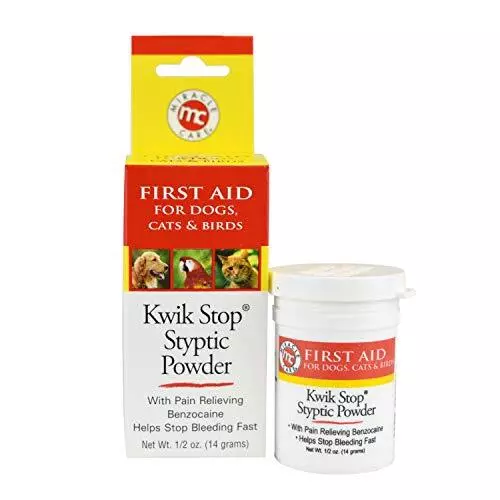 Kwik Stop Styptic Powder For Dogs, Cats, and Birds, Fast-Acting Blood Stop Po...