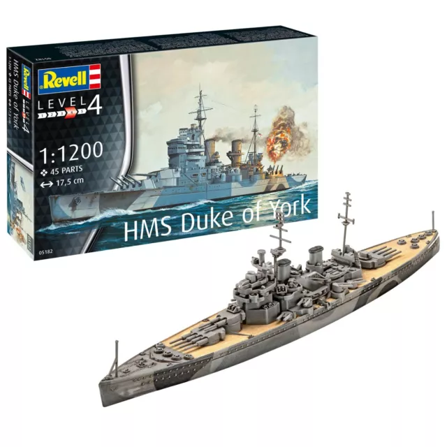 HMS Duke of York 1:1200 Schlachtschiff Modellbausatz - Revell 05182 NEU & OVP