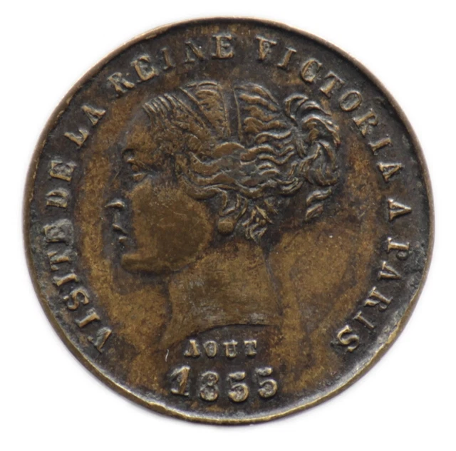 MÉDAILLE VISITE DE LA REINE VICTORIA A PARIS 1855 / NAPOLEON III