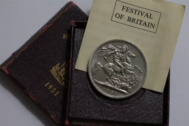 Uk Gb 5 Shillings 1951 Festival Of Britain In Original Box B51 #6Cg40