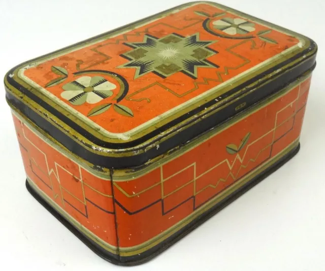 Stunning Very Rare Original German Bauhaus Suprematism Art Deco Tin Box 30S