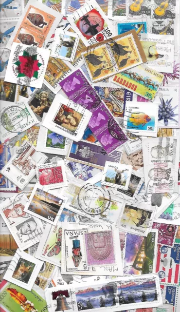 100g WORLD STAMP MIXTURE/KILOWARE ON PAPER. GREAT LOT FOR SORTING # 9