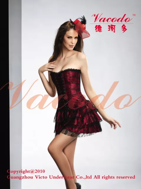SEXY PURPLE BURLESQUE Costume Corset Dress Moulin Rouge Gothic Size 6-8  Petite $19.96 - PicClick