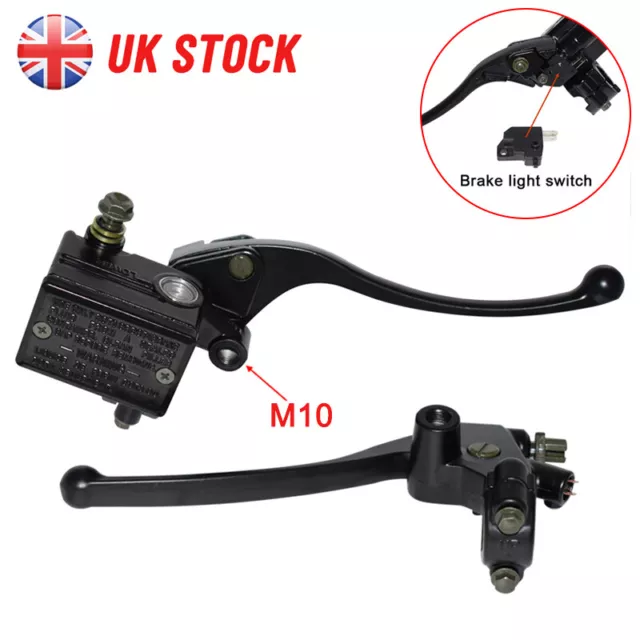 M10 7/8" 22mm Motorcycle Brake Master Cylinder Hydraulic Pump Clutch Lever Set