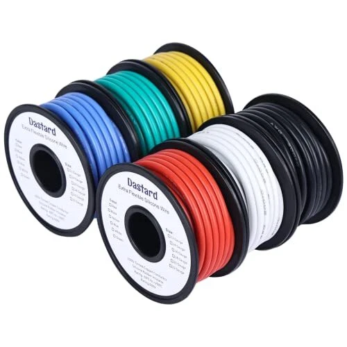 Dastard 12 Gauge Silicone Flexible Wire 6 Spools Each 10ft, Primary 12 AWG