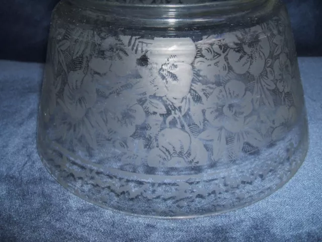 ***** Antique 3 3/4" Acid Etched Glass Lamp Shade *****