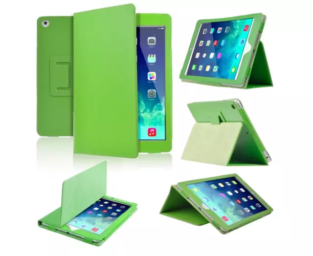 Green Smart Wake Up/Sleep Flip Leather Case Cover for New Apple Ipad Air