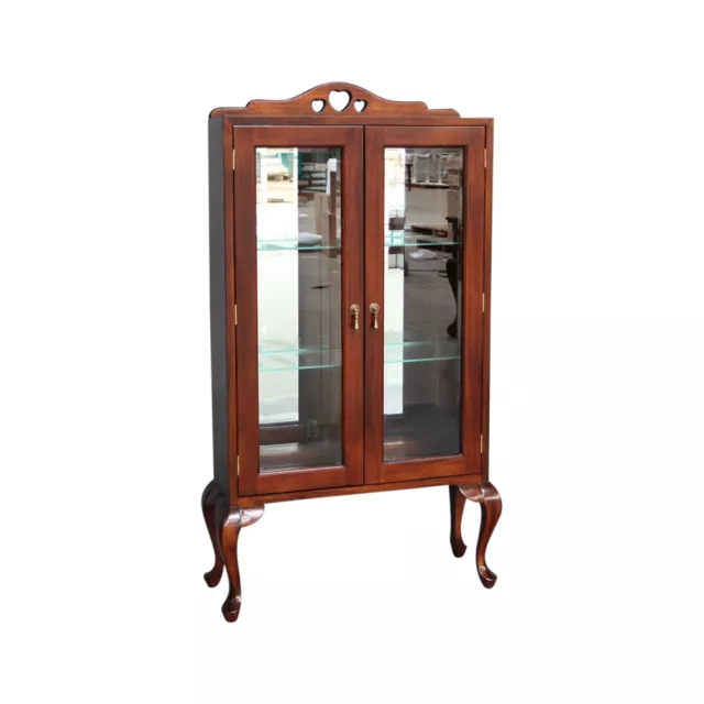 Solid Mahogany 2 Doors Small Cabriolet Display Cabinet Antique Reproduction