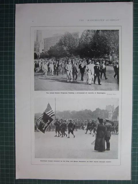 1917 WWI WW1 Aufdruck Vereinigte Staaten Congress Procession Washington Queen