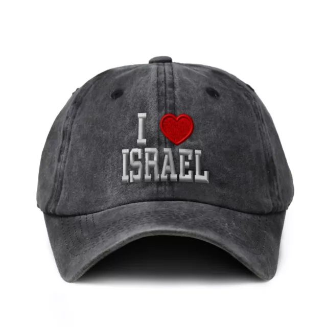 Soft Washed Baseball Cap I Love Israel I Love Cotton Dad Hats for Men & Women