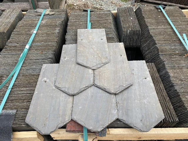 1 Of New Vermont Black slate roof shingles 18x9 clipped corners Delivered.