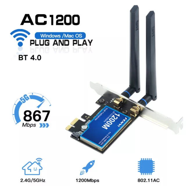 Adaptador WiFi inalámbrico BCM94360CS2 1200Mbps 802.11ac tarjeta WLAN PCI-E Bluetooth