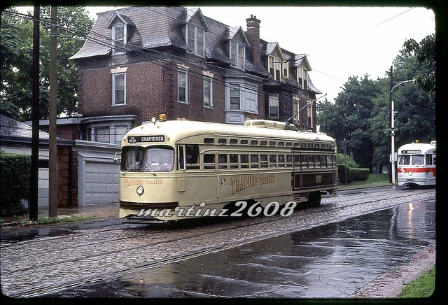 (Ym) Orig. Traktions-/Trolley-Rutsche Septa (Philadelphia, Pa) Trainingswagen