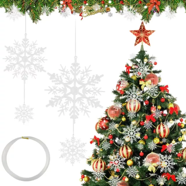 60 PCS Copos de Nieve para árbol de Navidad Adornos Navideños de Copos de Nieve