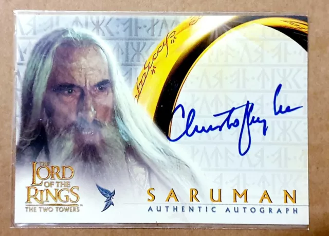 Christopher Lee Lord Of The Rings Autograph Card. The Two Towers. Topps 2002.