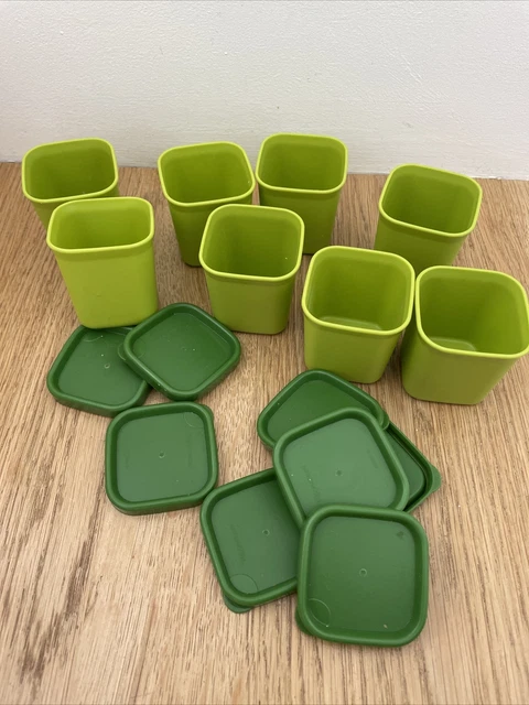 Lot De 8 Pots à Yaourt Tupperware Micro Vap - Vert - Avec Insert