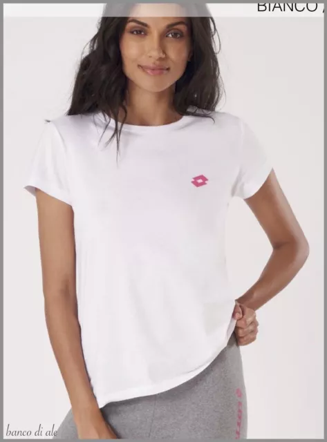 T-Shirt da donna manica corta maglietta maglia shirt cotone LOTTO fitness sport