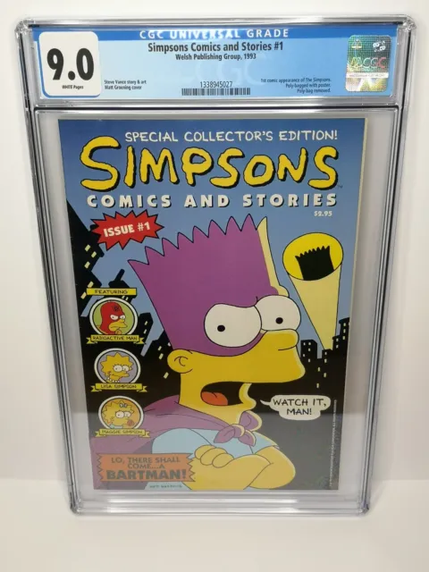Bart Simpson 9.0 CGC Comic Book Graded Bartman Issue #1 Special Edition 1993 Art