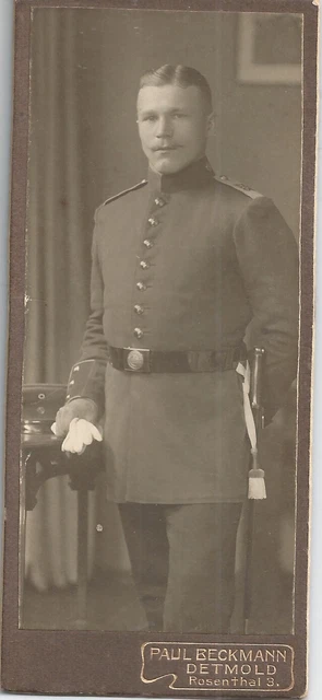 S052,CDV-Foto,Soldat,Uniform,Bajonett,Atelier Beckmann Detmold,1.WK