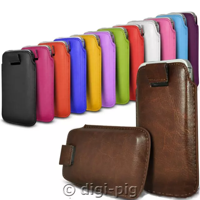 Colour (Pu) Leather Pull Tab Pouch Cover Case For Small Nokia Mobile Phone