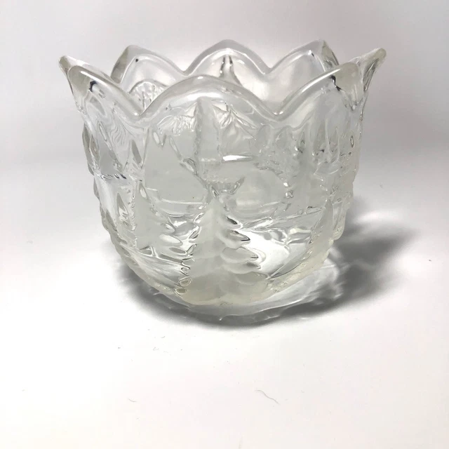 Mikasa Christmas Story Crystal Clear Glass Votive/Tea Light Candle Holder