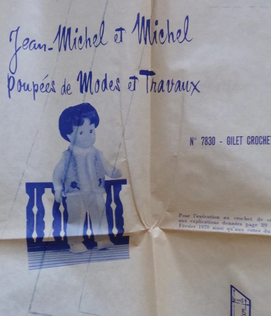 Patron De Couture Ancien Modes Et Travaux – Tenue Poupée Jean Michel (1970)