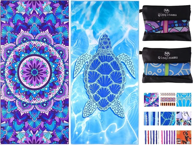 2 Pack Microfiber Oversized Lightweight Beach Towel Sand Free Towels Mother Gift