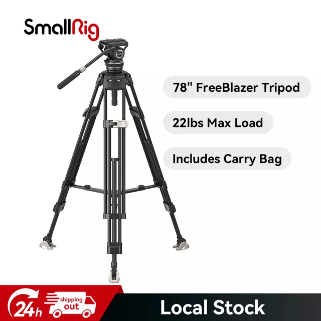 SmallRig 78" Heavy-Duty Video Tripod Kit with 360° Fluid Head (Max Load 10KG)