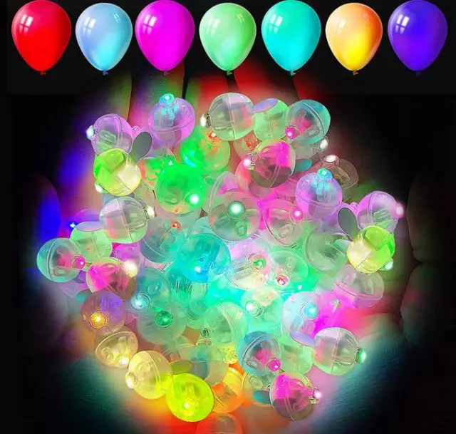 Up to 100x LED Balloon Lights Paper Lantern Light Balloon Glow in dark Xmas Part