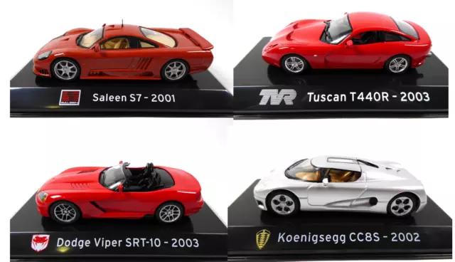 Lot de 4 Voitures de Sport Saleen Koenigsegg 1/43 IXO Supercars Diecast car SL22