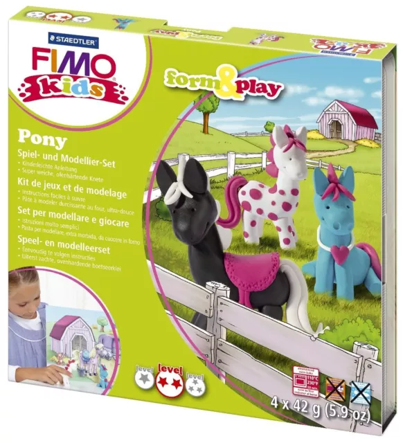 Staedtler® 803408LY Modelliermasse FIMO® Kids Materialpackung Form & Play "Pony"