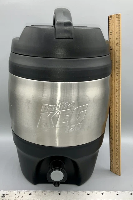 Bubba Keg 128oz 3.8L Stainless Silver & Black Large Insulated Thermos Jug Spout