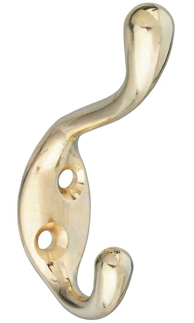 National Hardware N248-229 Heavy Duty Oval Head Coat & Hat Hook, Brass