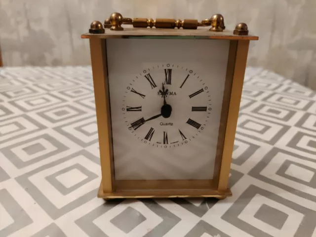 Estyma Quartz Brass Mantle Clock, West German