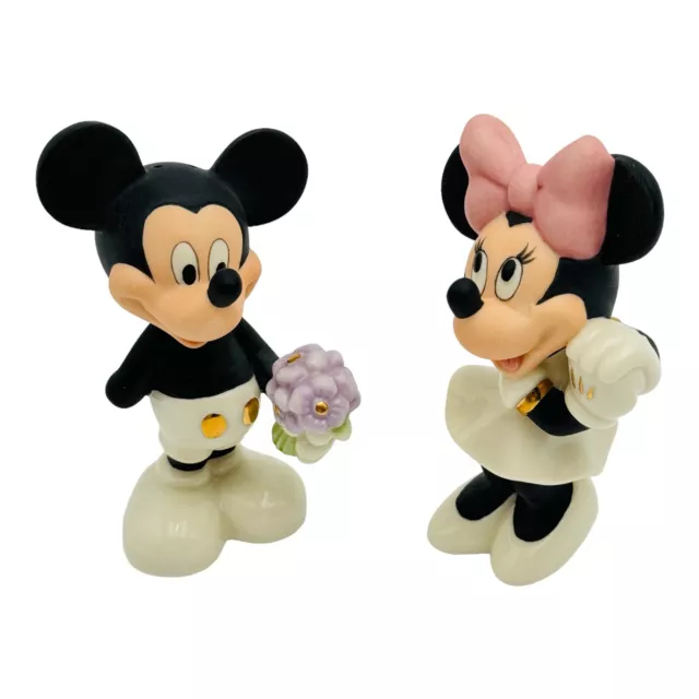 Lenox Disney Mickey and Minnie Mouse Salt and Pepper Shakers Flowers