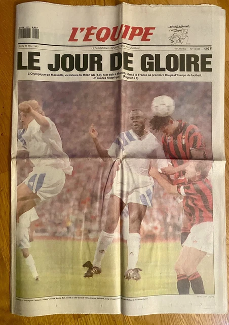 Journal L'Équipe – Marseille OM – Coupe De France – 06 Mai 1993 – Édition Référence (État Correct)