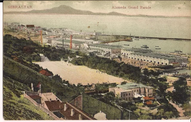 Alameda Grand Parade Birds Eye View Gibraltar Postcard