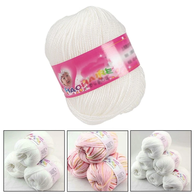 Fils de laine de soie douce premium pour bébé pour tricot à la main 6 boules