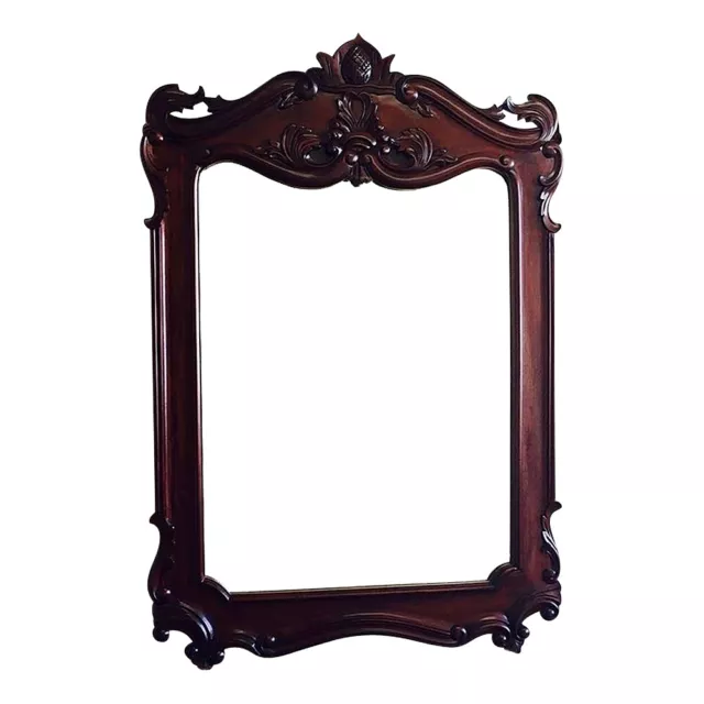 Solid Mahogany Wood Large Wall Bevelled Mirror Hand Carved Antique Style