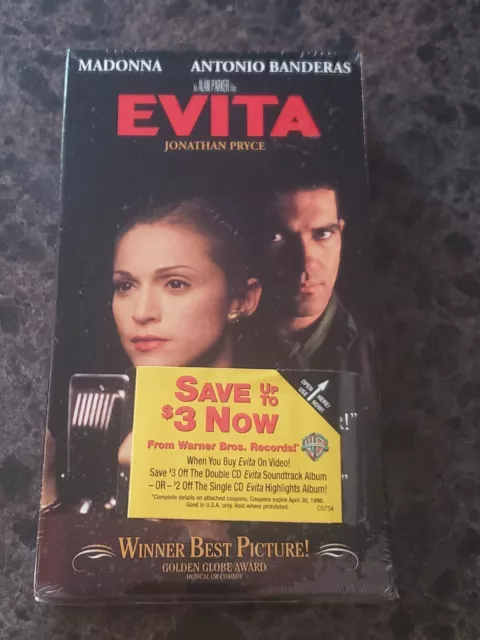 BRAND NEW Evita (VHS; 1997) Madonna Antonio Banderas RARE Sealed OOP