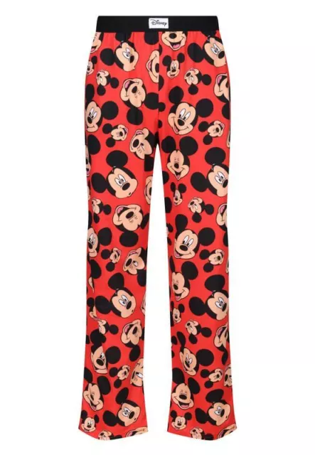 Mickey Mouse Lounge Hose Disney Erwachsene Baumwolle rot PJs Pyjamaunterteil Nachtwäsche