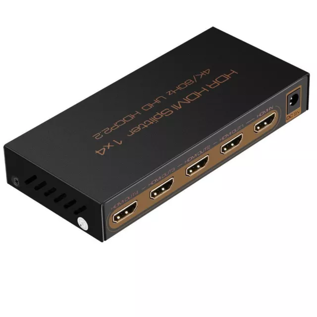 HDMI Splitter 4k@60hz(1Input 4 Outputs)-Support Full HD/3D HDR/HDMI 2.0/HDCP 2.2