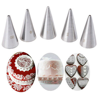 5 piezas boquillas redondas de orificio fino para tuberías de hielo puntas de crema herramientas de decoración de pastelería: CJ