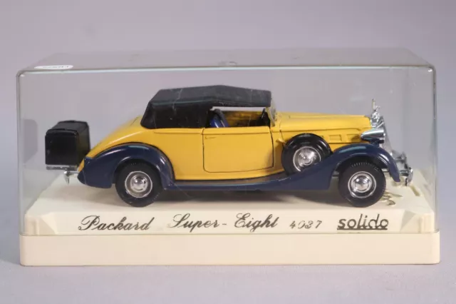 LK575 SOLIDO AGE OR 4037 1/43 1:43 Voiture Packard super eight jaune et noir