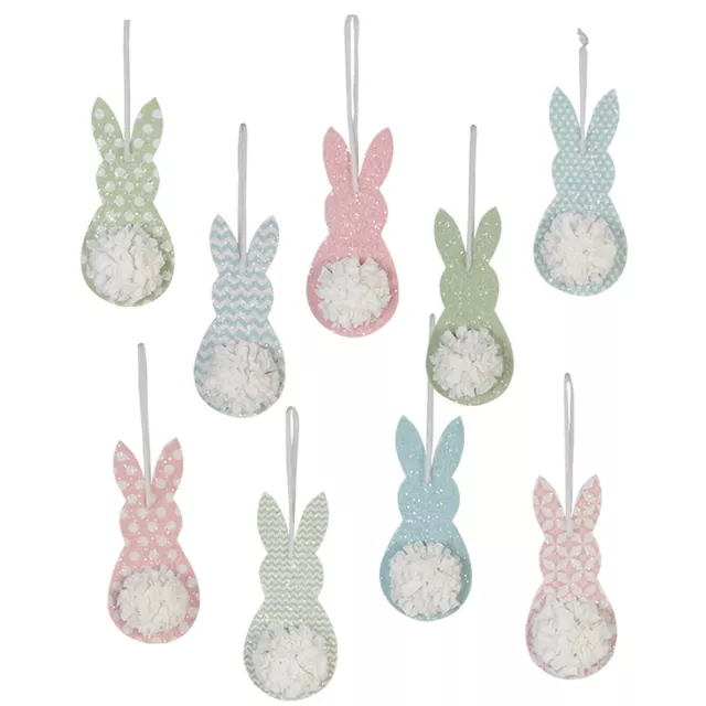 Set/9 7" Bethany Lowe Spring Happy Tails Bunny Retro Vntg Easter Decor Ornaments