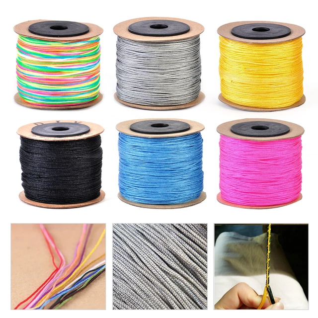 100m Nylon Schnur Flechtkordel Nylonfaden Makramee Thread Shamballa Garn Basteln