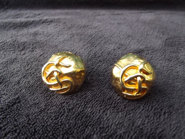 Boucles D'oreilles Clips Jean Louis Scherer - Doré, Vintage, Bon état