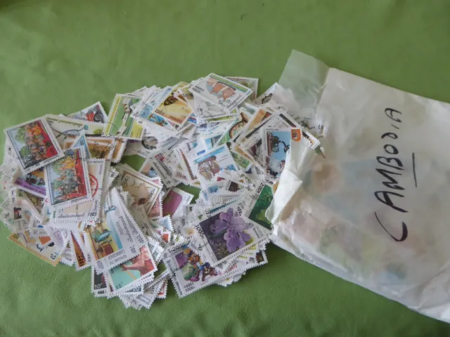 Over 300 Stamps From -- Cambodia