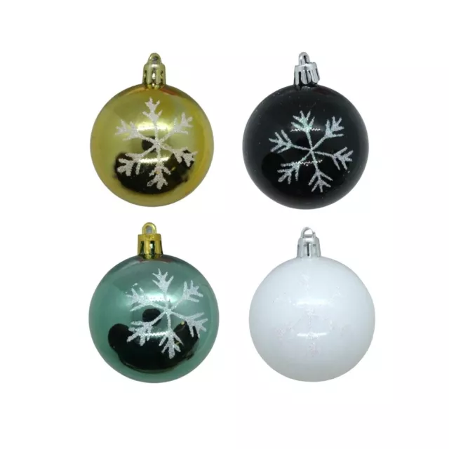 Bolas de Navidad 4er Set Schneeflockenmotiv Navidad Plástico Mehrfar