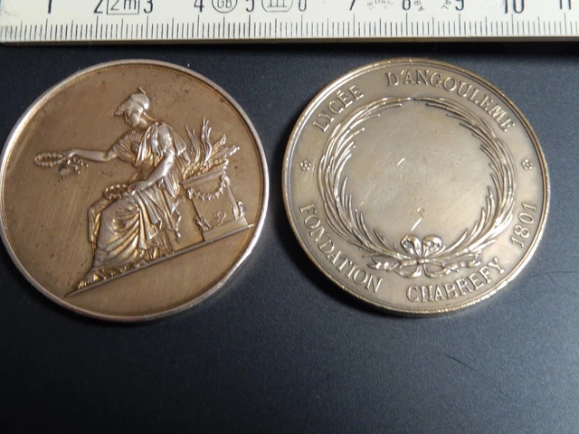 MED111 - MEDAILLE LYCEE ANGOULEME 1911 FONDATION CHABREFY TABLEAU D'HONNEUR